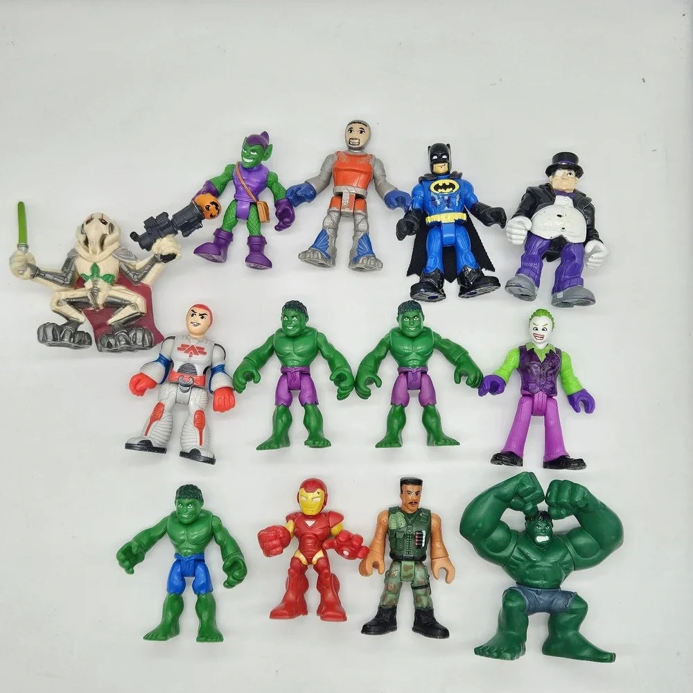 Lot of 13 Fisher-Price Imaginext Action Figures Marvel DC Star Wars Batman Hulk